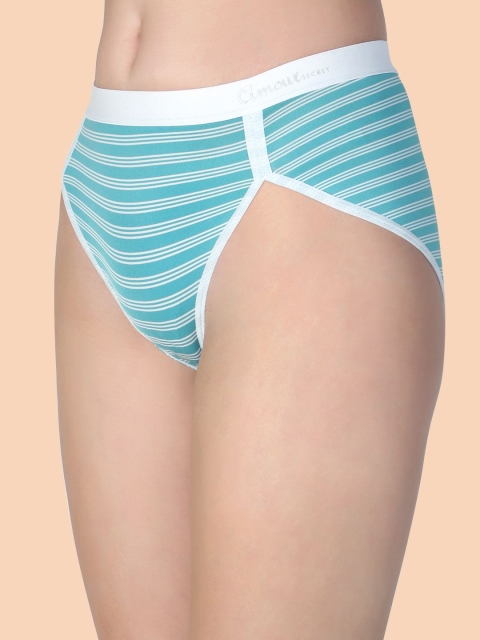 Amour Secret Women Pack Of 3 Striped Mid-Rise Bikini Briefs P2031N_Blu_Pnk_Grn_S - Image 4