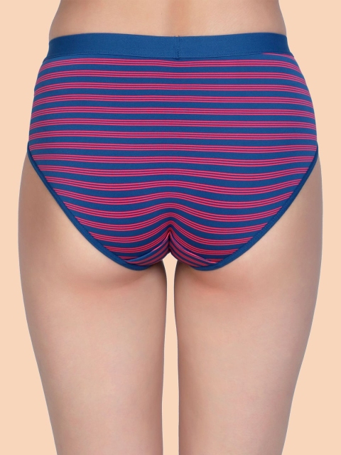 Amour Secret Women Pack Of 3 Striped Mid-Rise Bikini Briefs P2031N_Blu_Pnk_Grn_S - Image 5