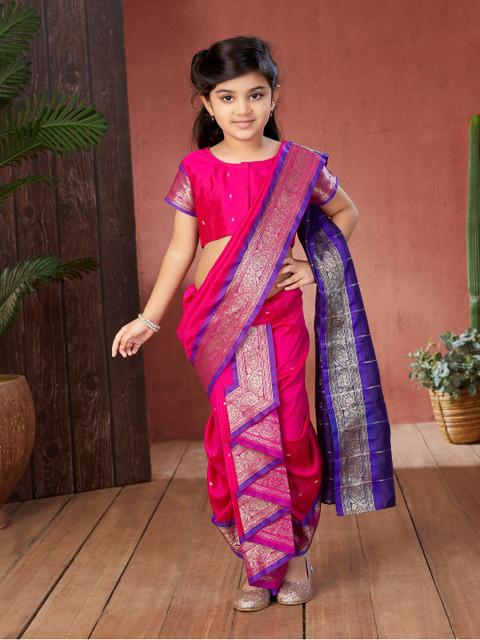 Sangria Girls Woven Design Zari Banarasi Saree