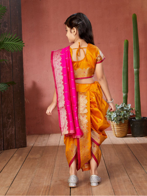 Sangria Girls Woven Design Zari Banarasi Saree - Image 4