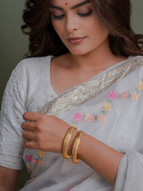 Zeraki Jewels Anamika Set Of 2 Gold-Plated Bangles