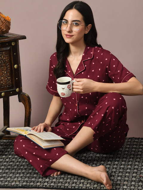 Dreambe Women Geometric Printed Night suit - Image 6