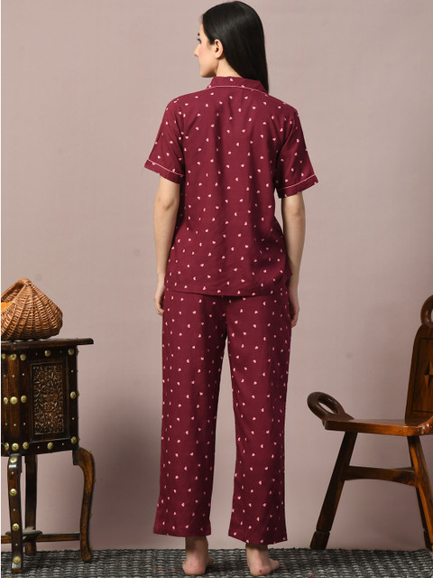 Dreambe Women Geometric Printed Night suit - Image 4