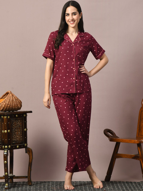 Dreambe Women Geometric Printed Night suit - Image 5