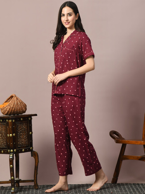 Dreambe Women Geometric Printed Night suit - Image 3