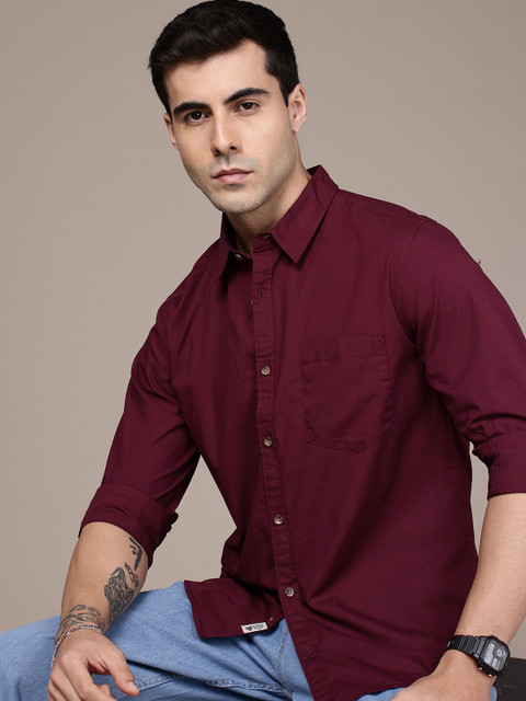 The Roadster Lifestyle Co. Solid Pure Cotton Casual Shirt