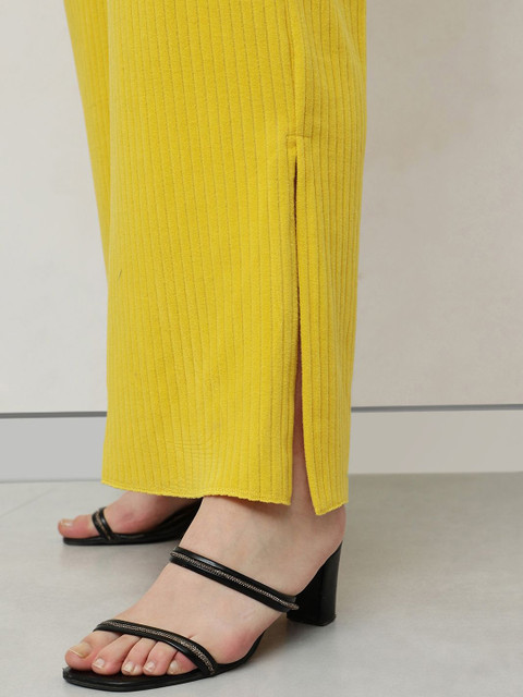 CURVY STREET Plus Size Striped High Neck T-Shirt With Trousers - Image 7