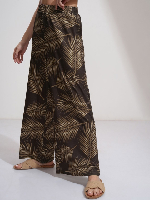 Tokyo Talkies Women Printed Elasticated Waist Wideleg Pants - Image 3