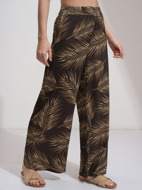 Tokyo Talkies Women Printed Elasticated Waist Wideleg Pants - Image 2