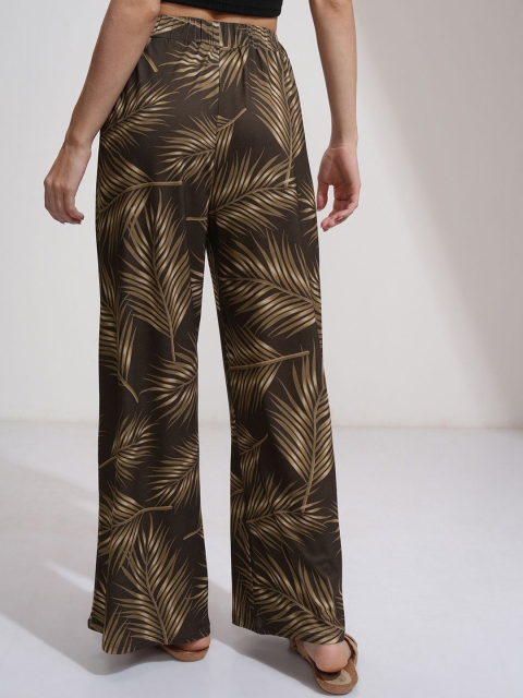 Tokyo Talkies Women Printed Elasticated Waist Wideleg Pants - Image 4
