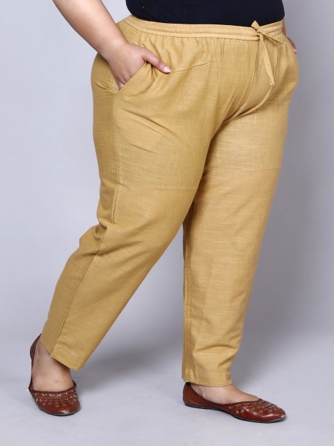 Prin Fashion House Women Pack Of 2 Cotton Plus Size Relaxed Straight Leg Trousers - Image 2