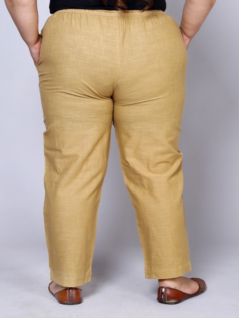 Prin Fashion House Women Pack Of 2 Cotton Plus Size Relaxed Straight Leg Trousers - Image 3