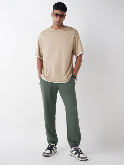 Bewakoof Men's Grey Oversized Mid Rise Joggers - Image 5