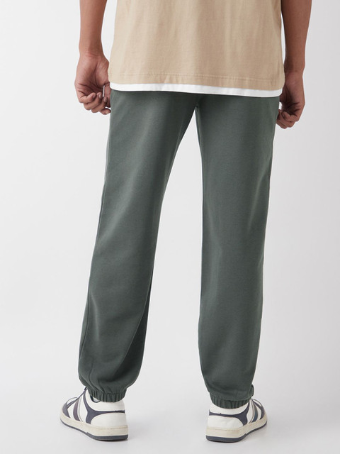 Bewakoof Men's Grey Oversized Mid Rise Joggers - Image 4