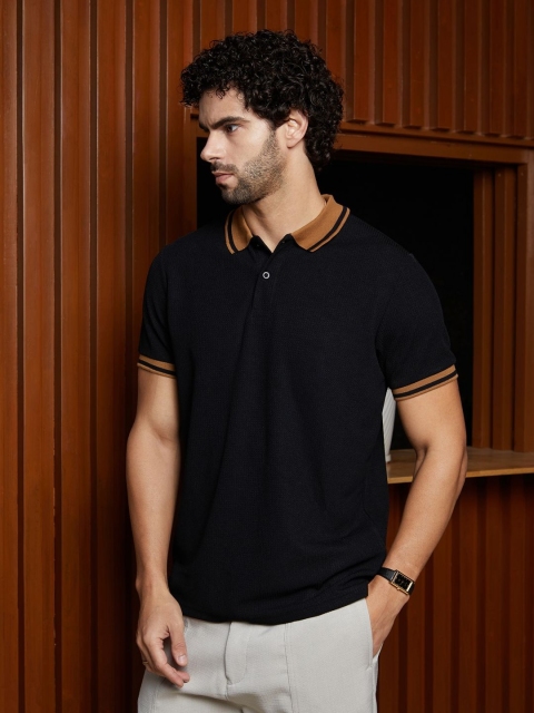 Campus Sutra Men Solid Polo Collar Cotton T-shirt - Image 3