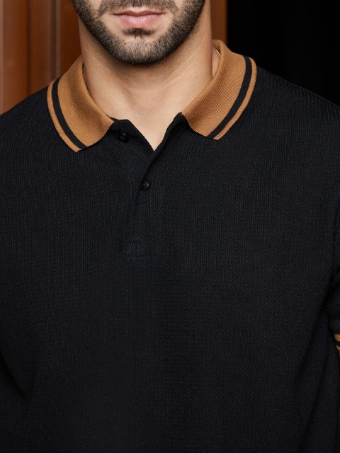 Campus Sutra Men Solid Polo Collar Cotton T-shirt - Image 2