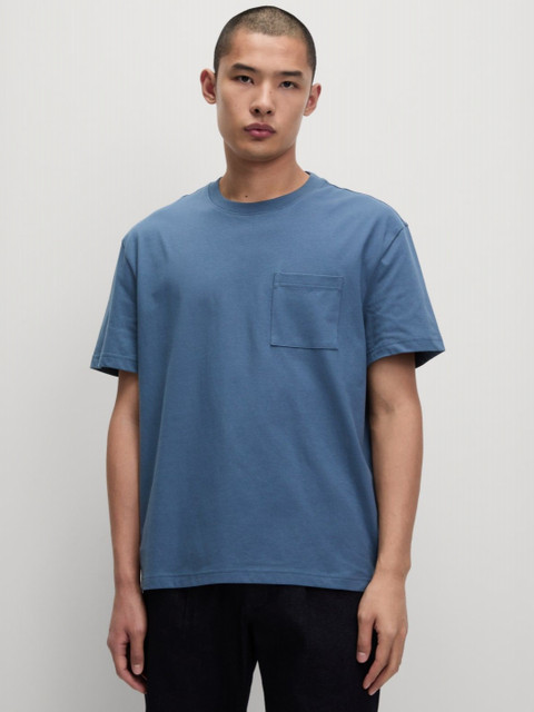 Marks & Spencer Men Solid Round Neck Cotton T-shirt