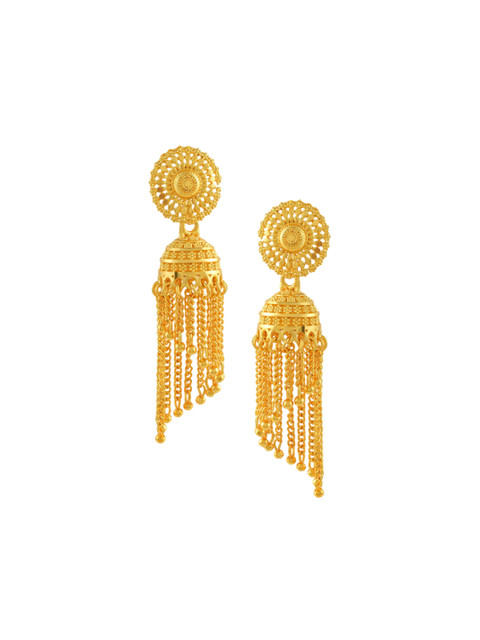 MEMOIR 24K Gold-Plated Artificial Beadded Dome Shaped Jhumkas