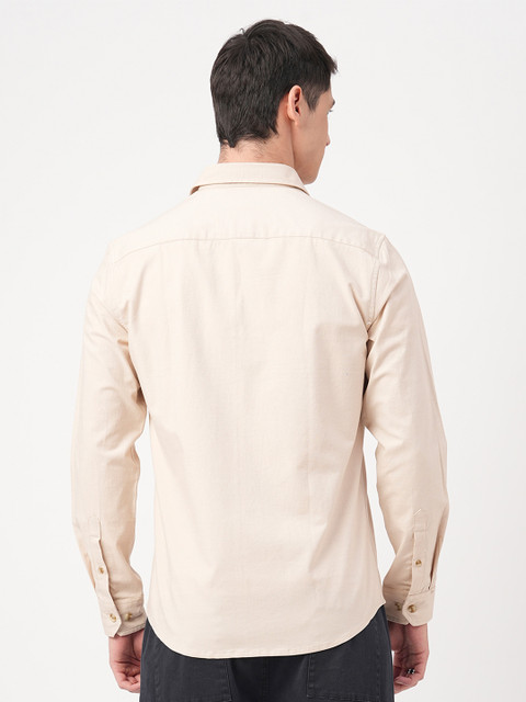 VASTRADO Men Classic Slim Fit Cutaway Collar Solid Cotton Casual Shirt - Image 6