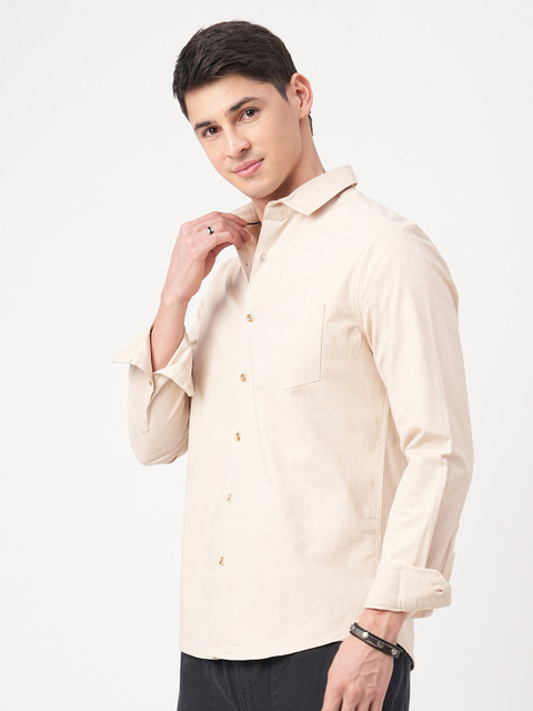 VASTRADO Men Classic Slim Fit Cutaway Collar Solid Cotton Casual Shirt - Image 5