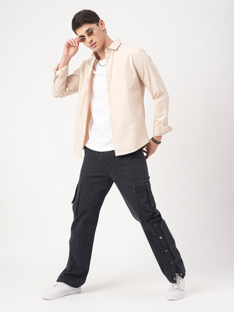 VASTRADO Men Classic Slim Fit Cutaway Collar Solid Cotton Casual Shirt - Image 7