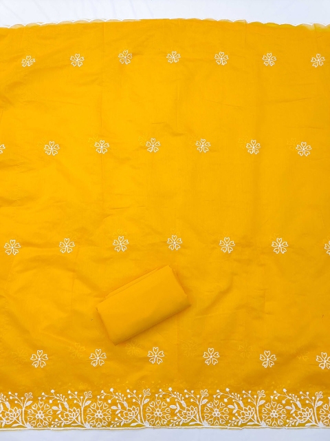 KALINI Floral Embroidered Unstitched Dress Material - Image 4