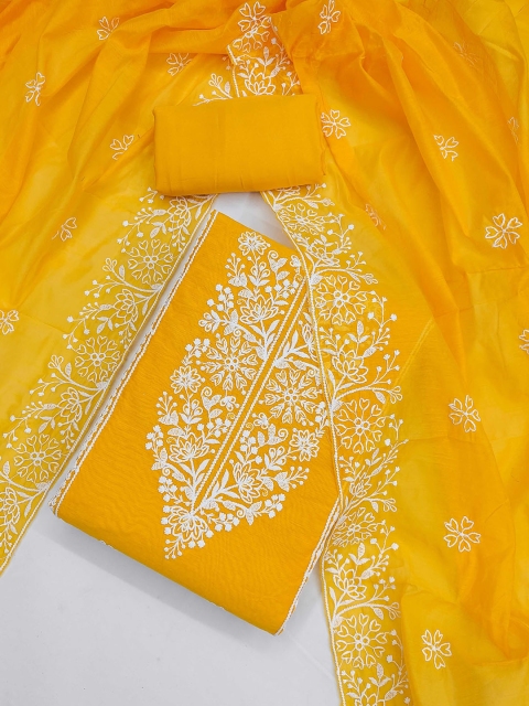 KALINI Floral Embroidered Unstitched Dress Material - Image 2