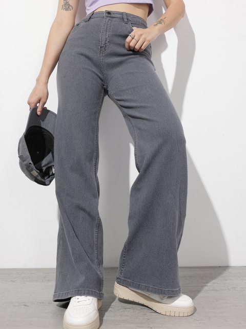 The Roadster Life Co. Women Wide Leg High-Rise Stretchable Jeans