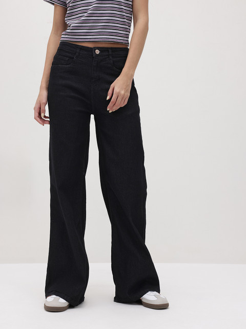 The Roadster Life Co. Women Wide leg Fit High-Rise Stretchable Jeans