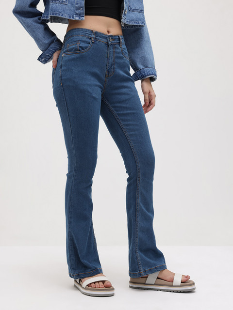 The Roadster Life Co. Women Bootcut Mid-Rise Stretchable Jeans