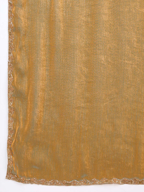 Mitera Women Beads and Stone Solid Saree - Image 3