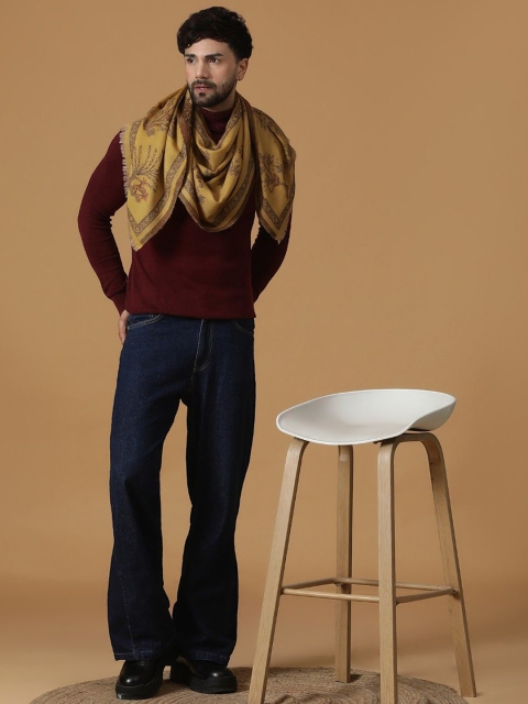 SHINGORA Men Woven Design Woolen Jacquard Stoles - Image 3