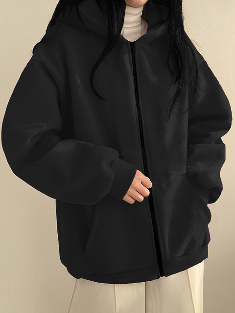 Kushi Flyer Women Solid Fleece Longline Bomber Jacket