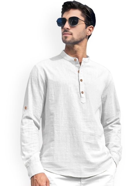 univibe Band Collar Pure Cotton Short Kurta