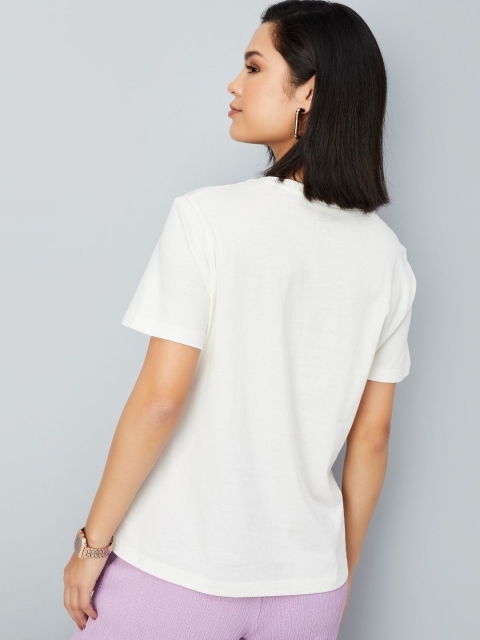 max Women Floral Printed Round Neck Cotton T-shirt - Image 4