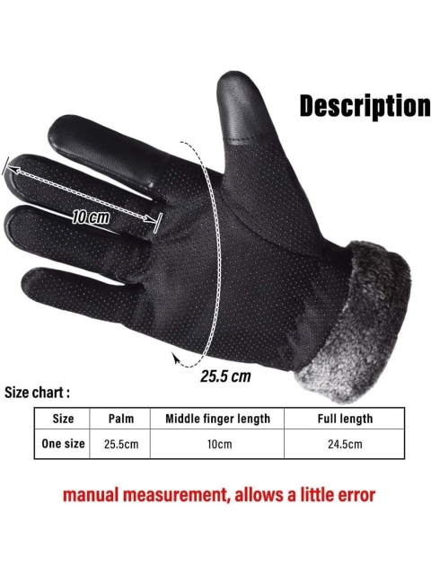 Alexvyan Men Zigzag Snow & Wind Proof Thermal Warm Winter Touch Screen Riding Gloves - Image 7