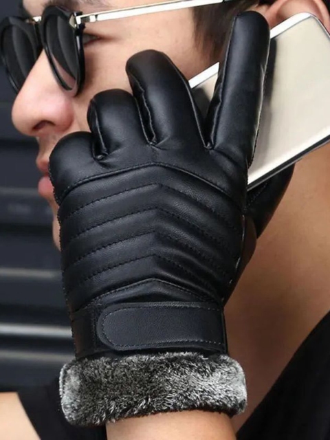 Alexvyan Men Zigzag Snow & Wind Proof Thermal Warm Winter Touch Screen Riding Gloves - Image 3