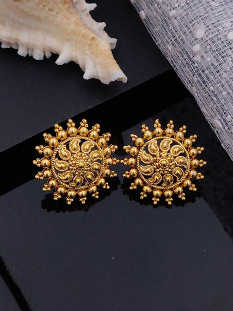 SOLIBELLE Set Of 2 Gold-Plated Contemporary Shaped Studs - Image 5