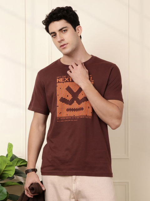 WROGN Men Graphic Printed Round Neck Cotton T-shirt