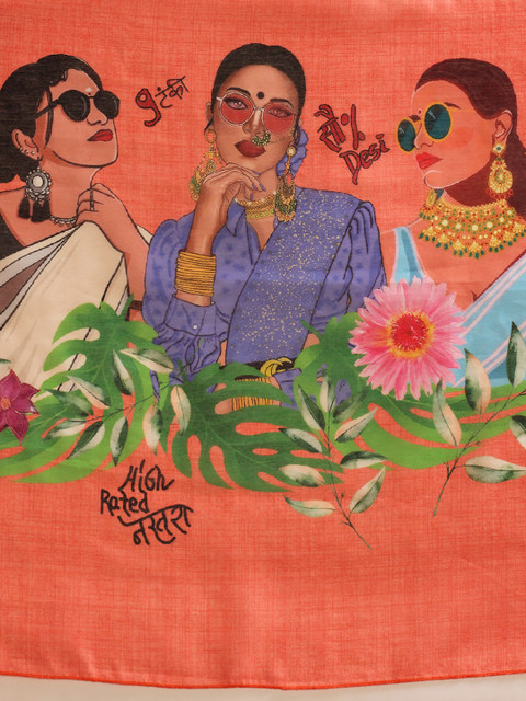 Silk Land Floral Ready to Wear Chanderi Saree - Image 5