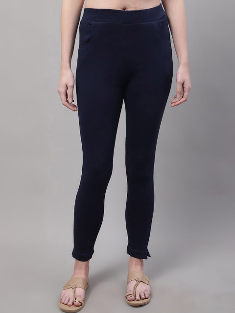 Valles365 by S.C. Women Cotton Mid-Rise Ankle-Length Leggings