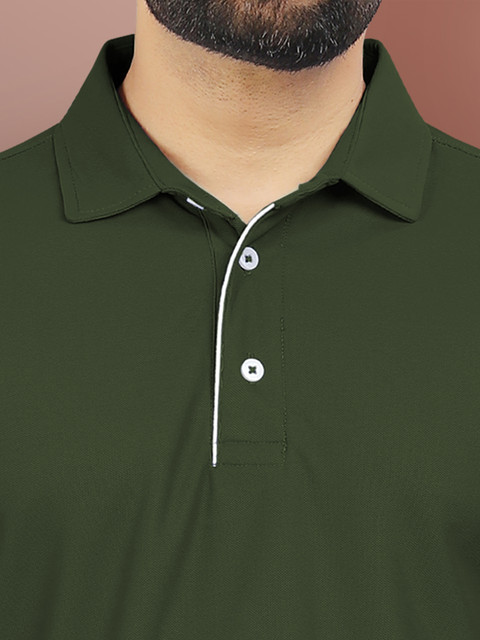 VeBNoR Men Solid Polo Collar Short Sleeves Slim Fit Casual T-shirt - Image 2