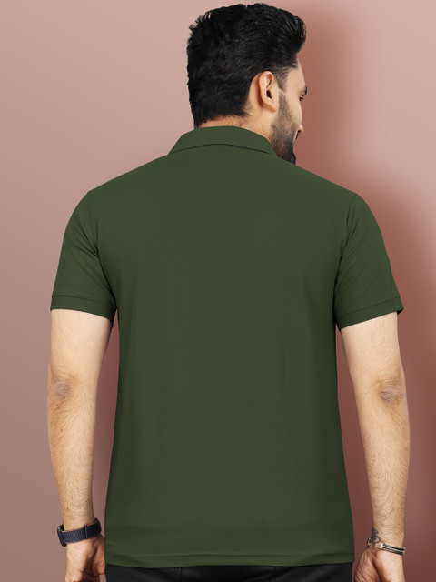 VeBNoR Men Solid Polo Collar Short Sleeves Slim Fit Casual T-shirt - Image 5