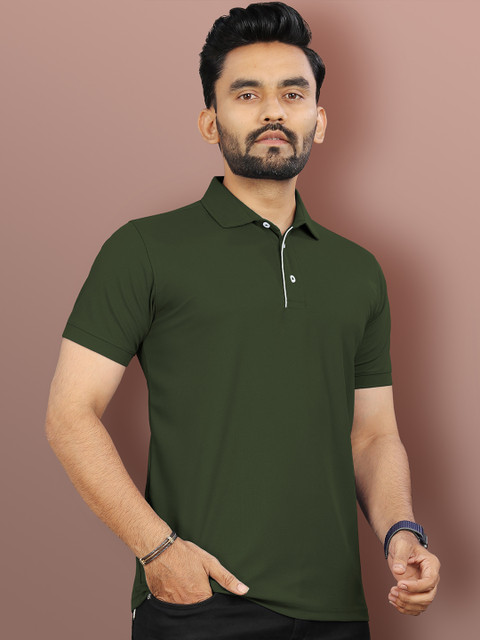 VeBNoR Men Solid Polo Collar Short Sleeves Slim Fit Casual T-shirt - Image 3