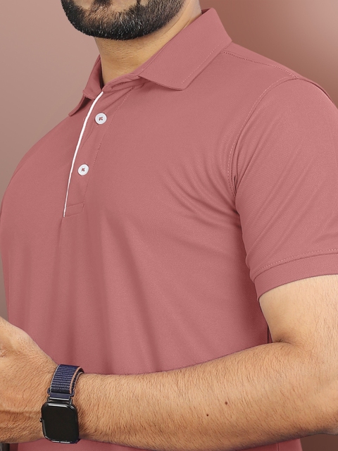 VeBNoR Men Solid Polo Collar Short Sleeves Slim Fit Casual T-shirt - Image 7