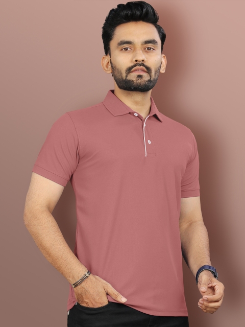 VeBNoR Men Solid Polo Collar Short Sleeves Slim Fit Casual T-shirt - Image 3