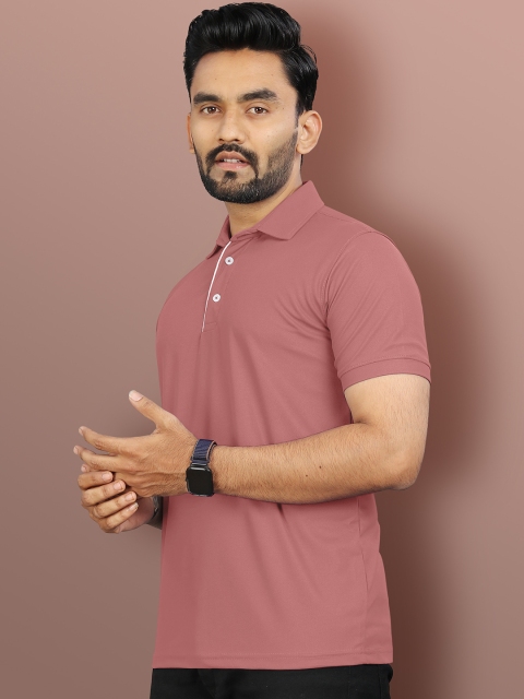 VeBNoR Men Solid Polo Collar Short Sleeves Slim Fit Casual T-shirt - Image 4