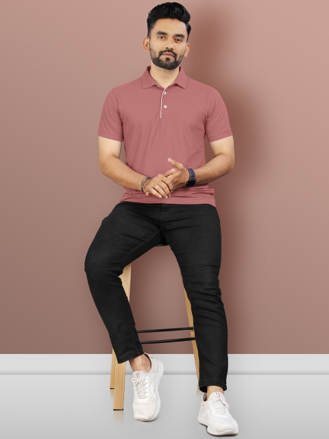 VeBNoR Men Solid Polo Collar Short Sleeves Slim Fit Casual T-shirt - Image 6