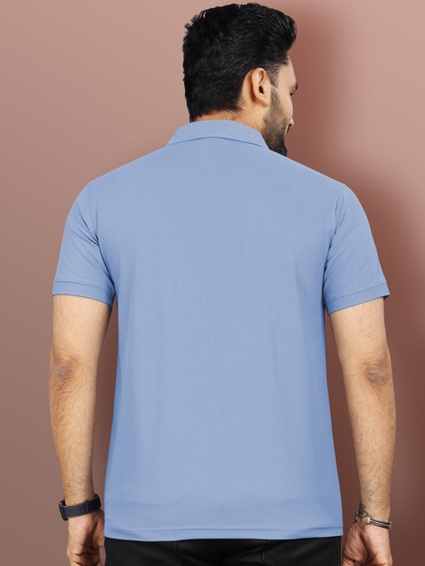 VeBNoR Men Solid Polo Collar Short Sleeves Slim Fit Casual T-shirt - Image 5