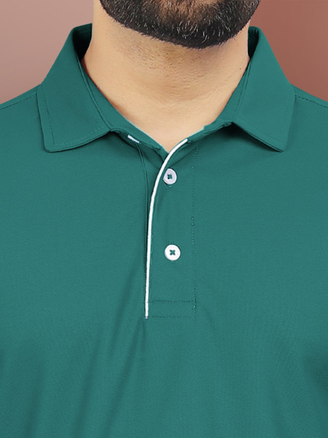 VeBNoR Men Solid Polo Collar Short Sleeves Slim Fit Casual T-shirt - Image 2
